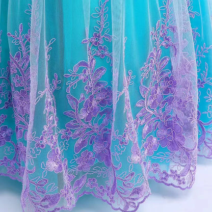 Girl Ariel The Little Mermaid Princess Dress Embroidery Children Vestidos Party Dresses Kids Halloween Cosplay Costume