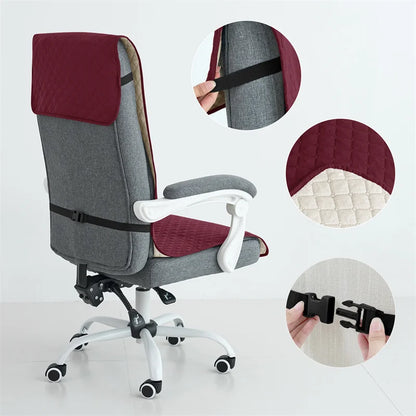 Office Chair Cover Anti-slip Long Boss Office Chairs Pad 1piece with Elastic Strap Swivel Computer Dust Armchair Slipcover