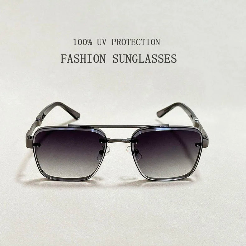 Square Alloy Frame Sunglasses With UV400 Protection