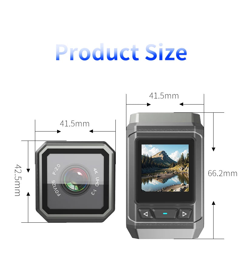 4K Ultra HD WiFi Mini Action Camera Wearable Helmet Bicycle Motorcycle Sports Camera with Wide Angle Lens and Built In Mic