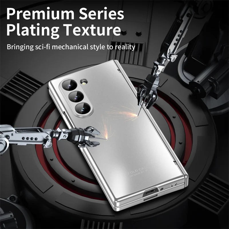 Anti-Shock Frosted Plating Full Body Case for Samsung Galaxy Z Fold 4 Fold4 Fold5 Fold3 Fold 5 3 2 5G fold2 Screen Glass film ﻿