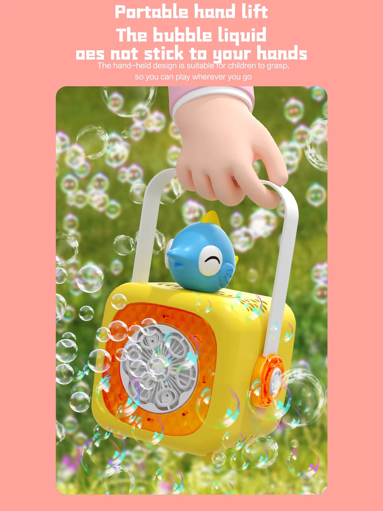 Small fish in the ocean Bubble Machine Outdoor Travel Continuous Bubble for Children (Excluding Bubble Liquid and Battery)