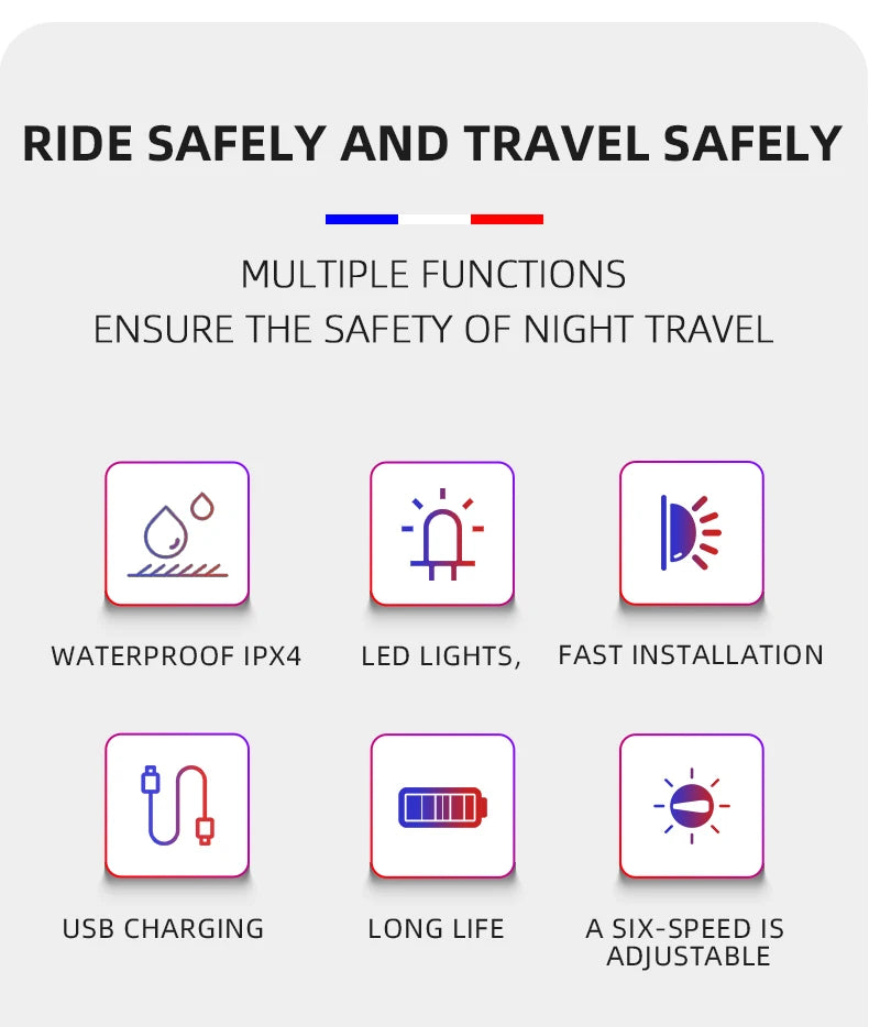 Bicycle Rear Light 500mAH USB Rechargable LED Lamp Bike Tail Light Warning Seatpost Riding Cycling Taillight