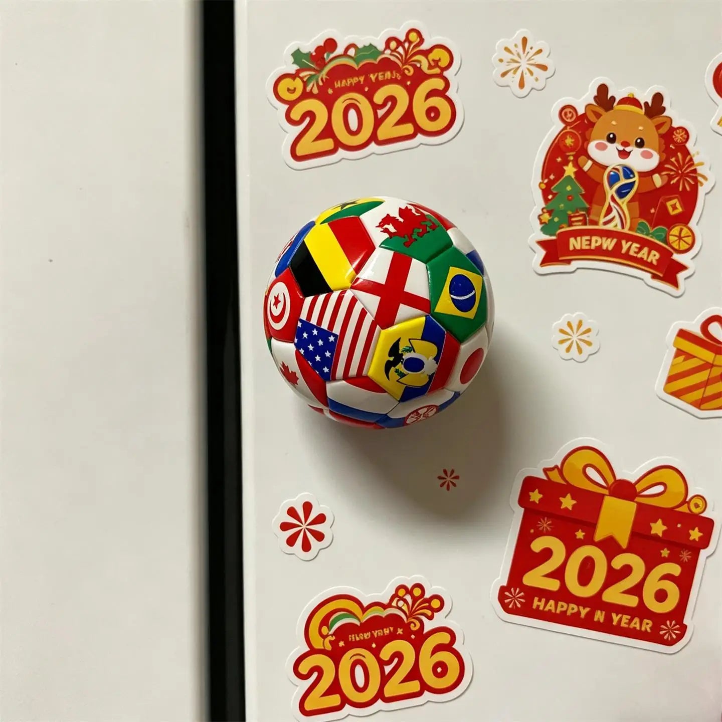 2026 Soccer 3D Fridge Magnet International Flag Football Fan Souvenir
