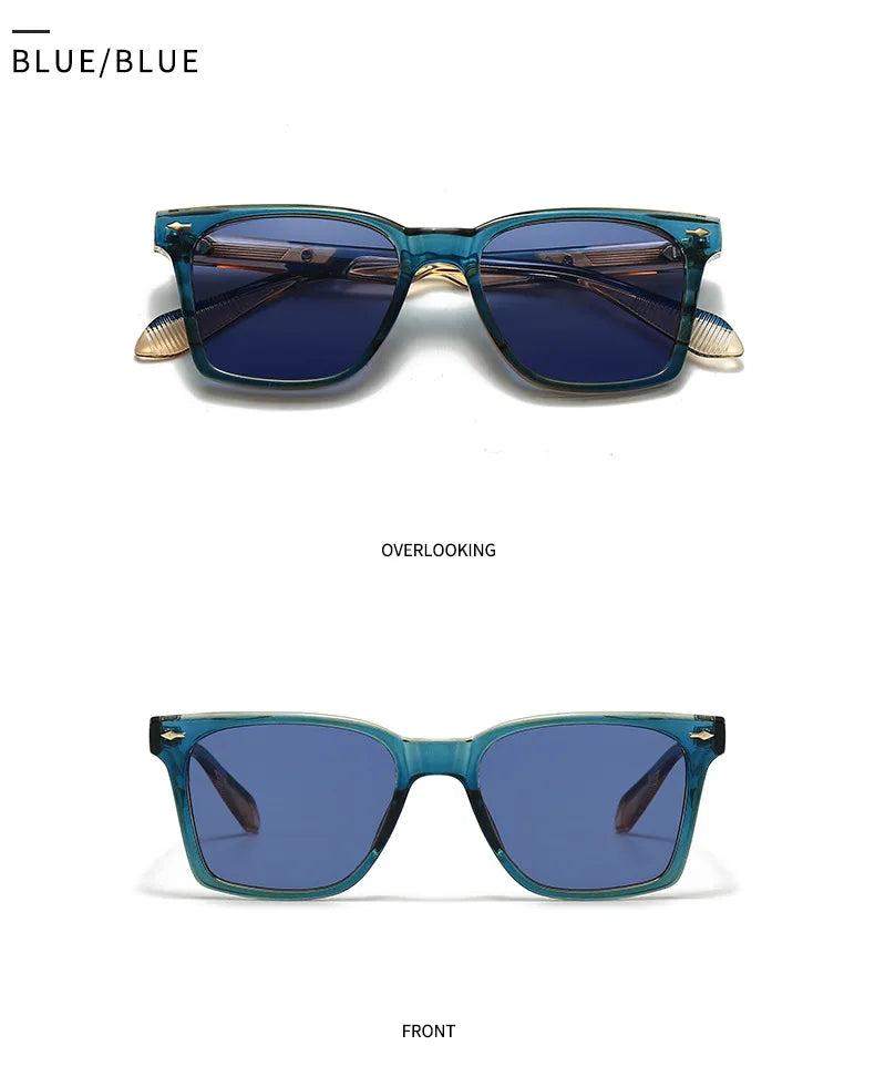 Square Vintage Sunglasses With UV400 Protection
