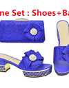 Nigerian Italian Shoes and Bags Set Decorated with Rhinestone Luxury Shoe and Bag Set for Party in Women