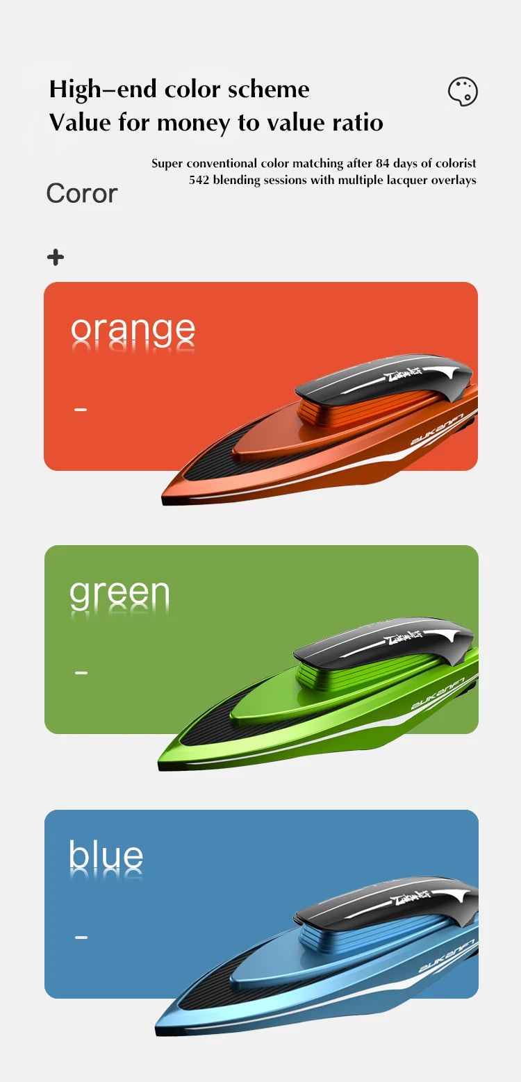 Mini RC Boats High Speed Electronic Racing Remote Control  Ship  Competition Water Toys Gifts Led Light