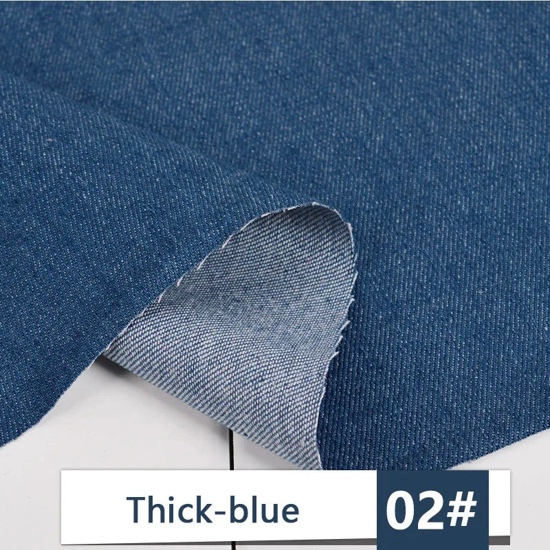 Thick Denim Fabric for DIY, 100% Cotton, Jeans, Washing Cloth, Jacket, Shirts, Dress, Thin, Patchwork, Quilting, Sewing, Summer