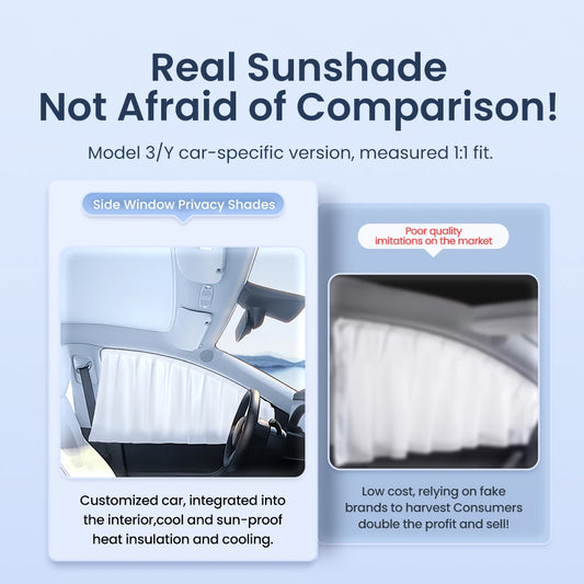 Ice Crystal Side Window Privacy Sunshade Set for Tesla Model 3 Y YL Highland Front and Rear Windshield Cover