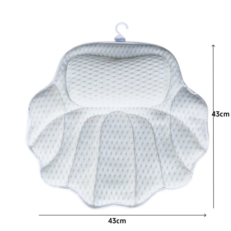 4D SPA Pillow 6 Suction Cup Bathtub Massage Pillow Bathing Neck Back Support Headrest Bathroom Non-Slip Cushion