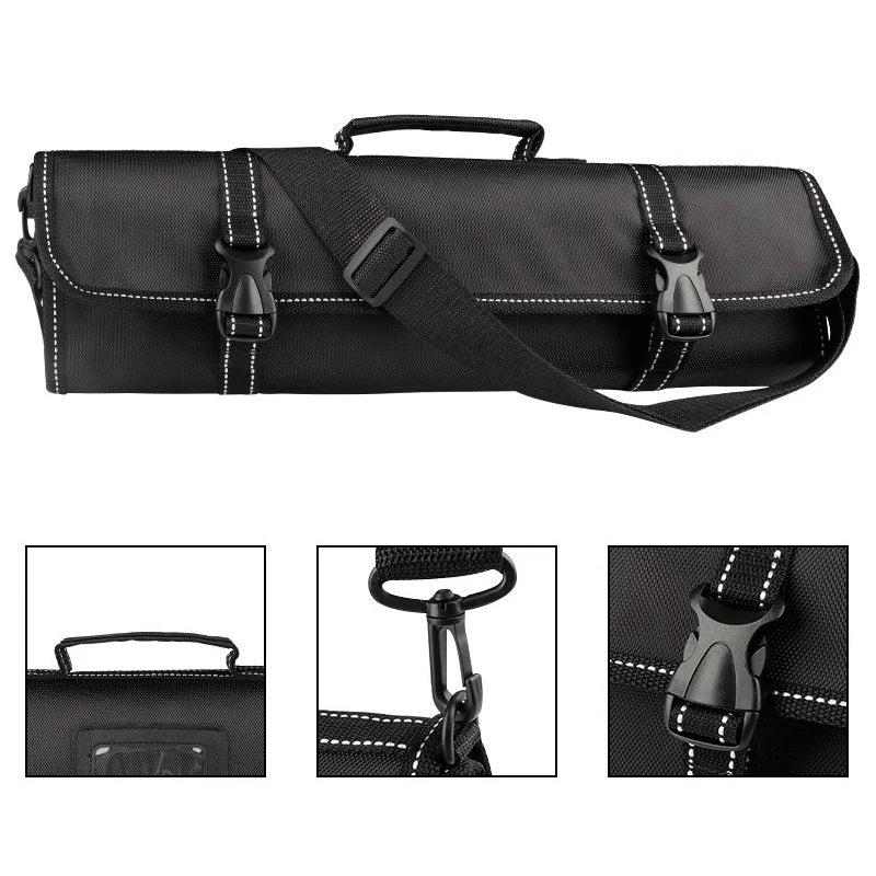 Chef Knife Roll Bag Nylon Cook Kitchen Slicing Santoku Japanese Knife Storage Pocket Portable Picnic Carry Case