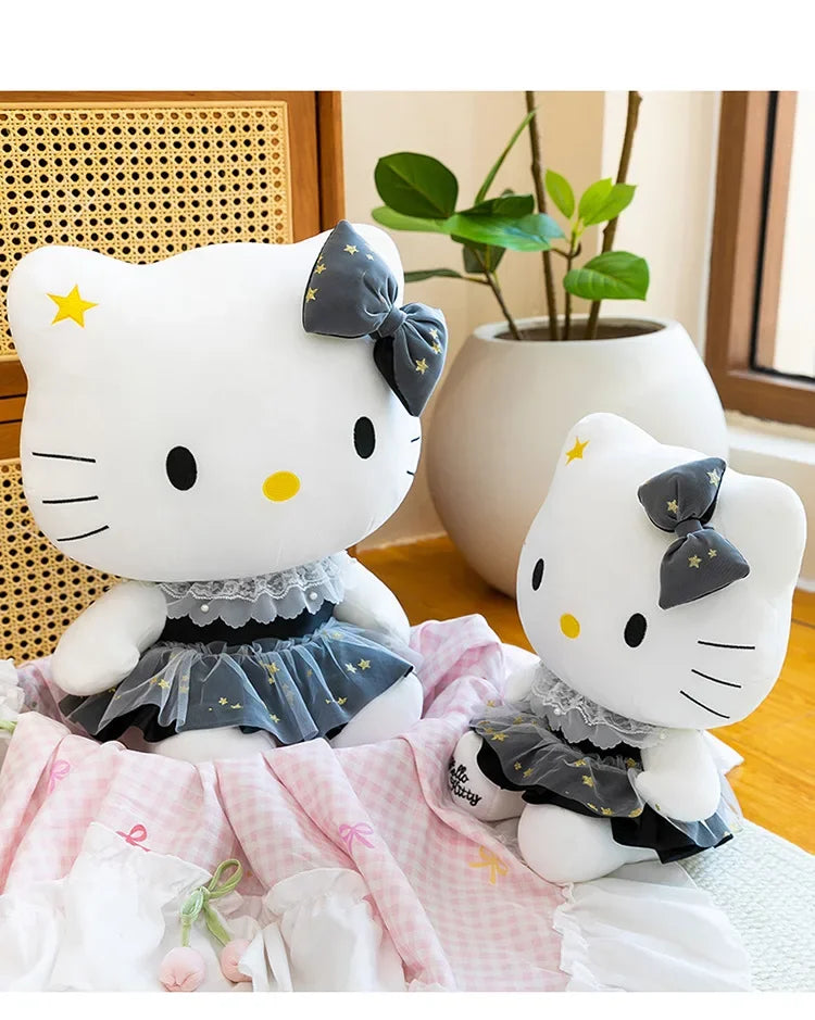Black Gold Cat Character Plush Stuffed Doll Toy