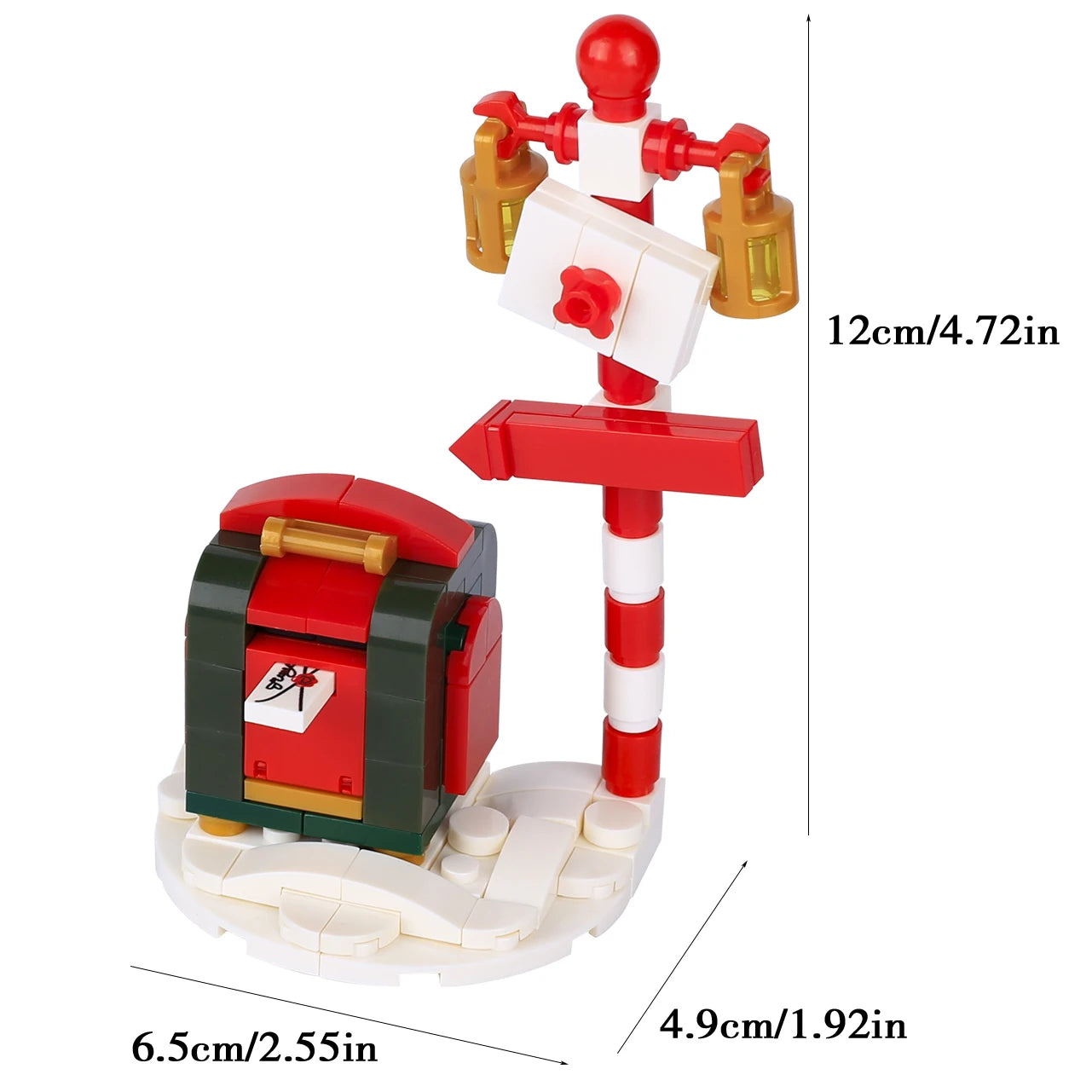 Christmas Village House Building Blocks Sleigh Reindeer Tree Present Car Wreath Fireplace Gingerbread Man Bricks Toys  Gift