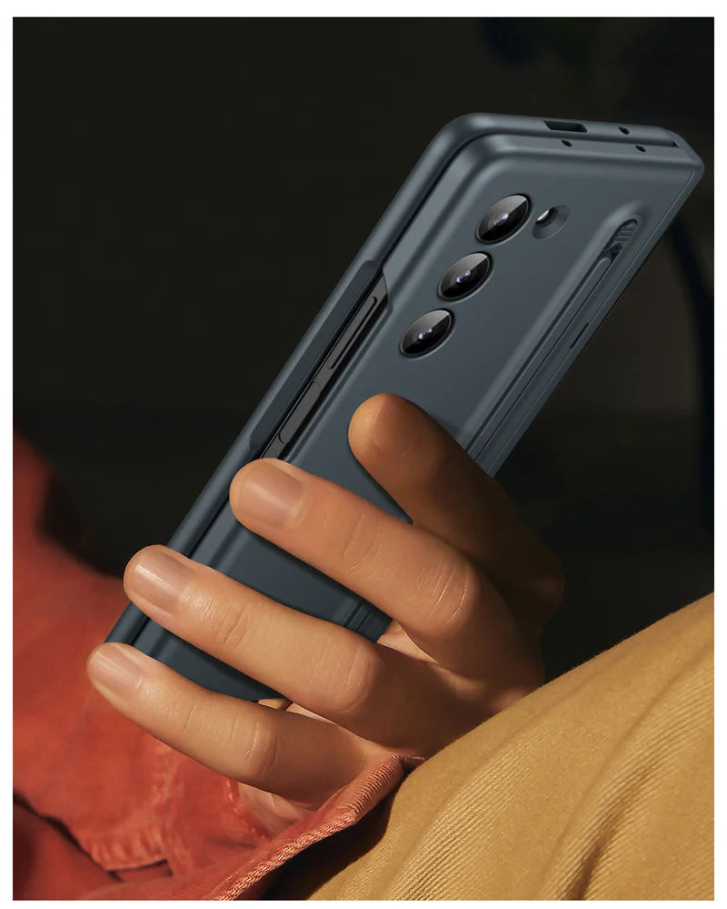 Hard PC Armour Hinge Bracket Fold5 Protection Cover for Samsung Galaxy Z Fold 6 5 4 3 With Pen Holder Slot Screen Protector Case