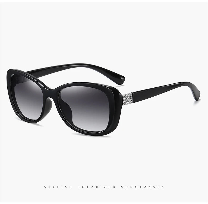 Diamond Gradient Polarized UV400 Square Sunglasses for Women Driving Travel Glasses