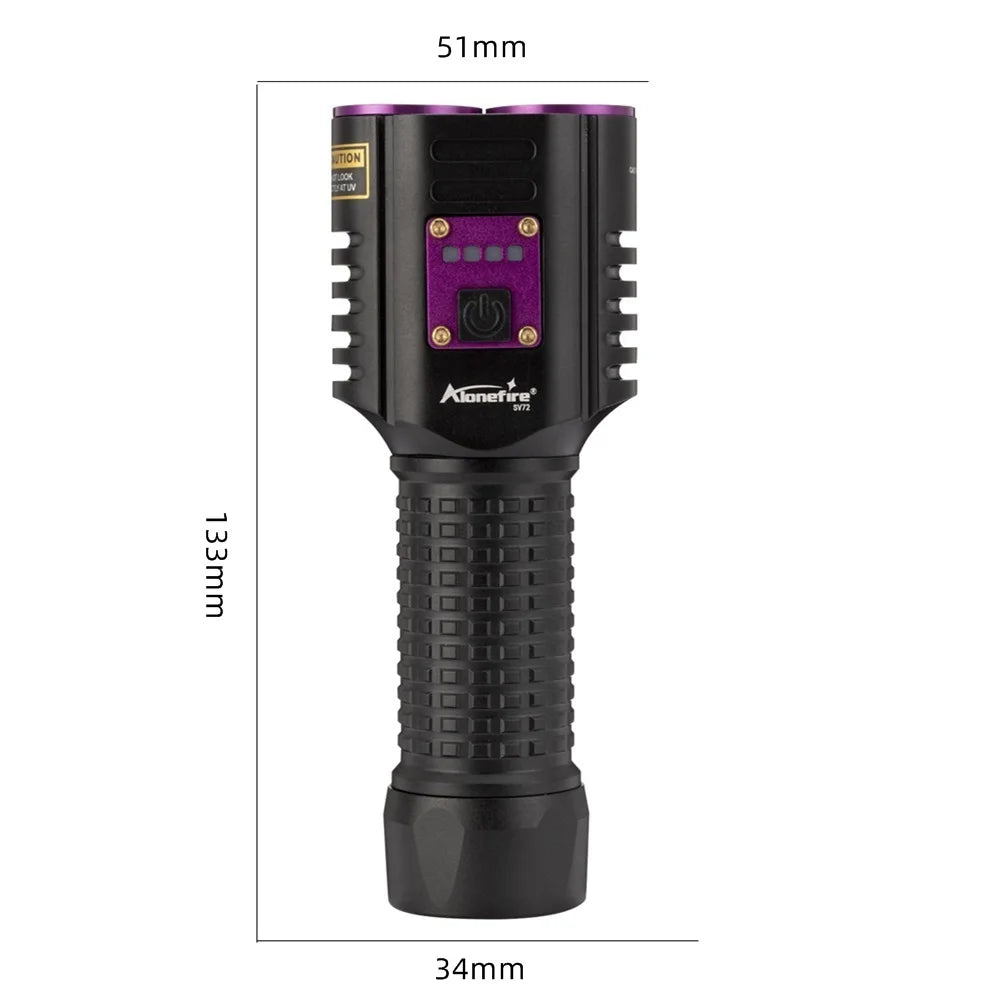 20W 365nm UV White Light Rechargeable Flashlight