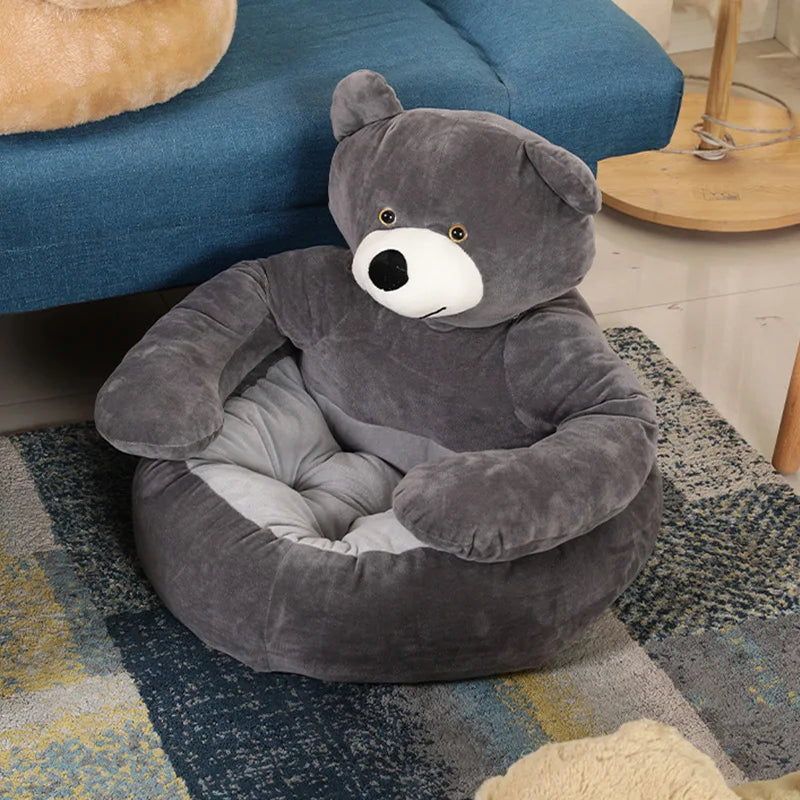Washable Plush Pet Kennel Bed Sofa for Dogs and Cats