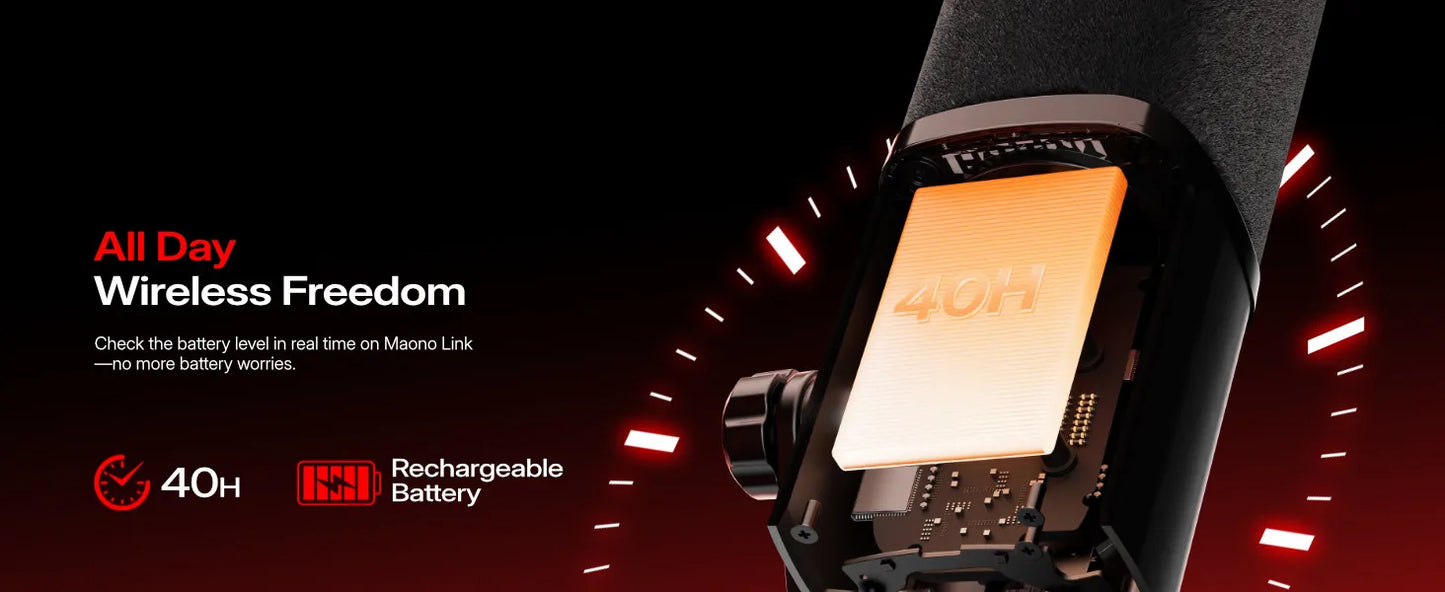 Wireless Dynamic Gaming Microphone with RGB Lighting and Noise Reduction