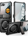 For Samsung Galaxy Z Flip 7 Case UB Grip Military-Grade Rugged Back Phone Case with Stand & Front Screen Protector
