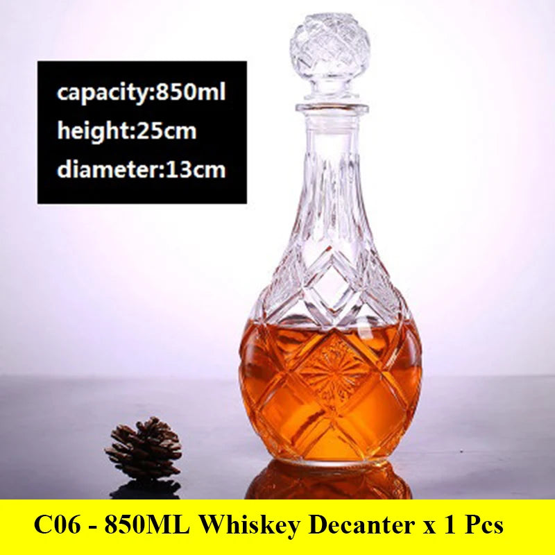 3 styles barware wine glass bottle 1000ml lead-free glass whiskey decanters for Liquor Scotch Bourbon