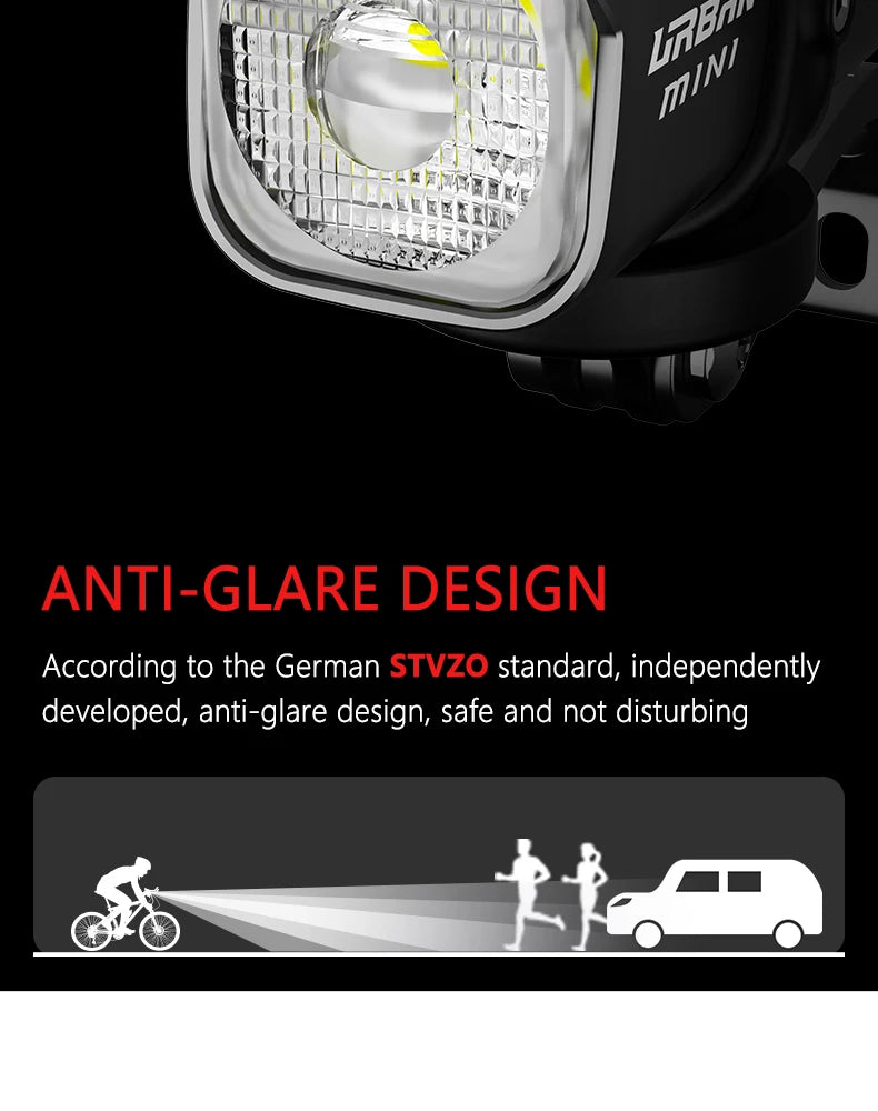 Bicycle Light For Brompton Light Type-C Rechargeable Brompton Headlight 800LM IPX6 Waterproof 1100mAh Bike Accessories