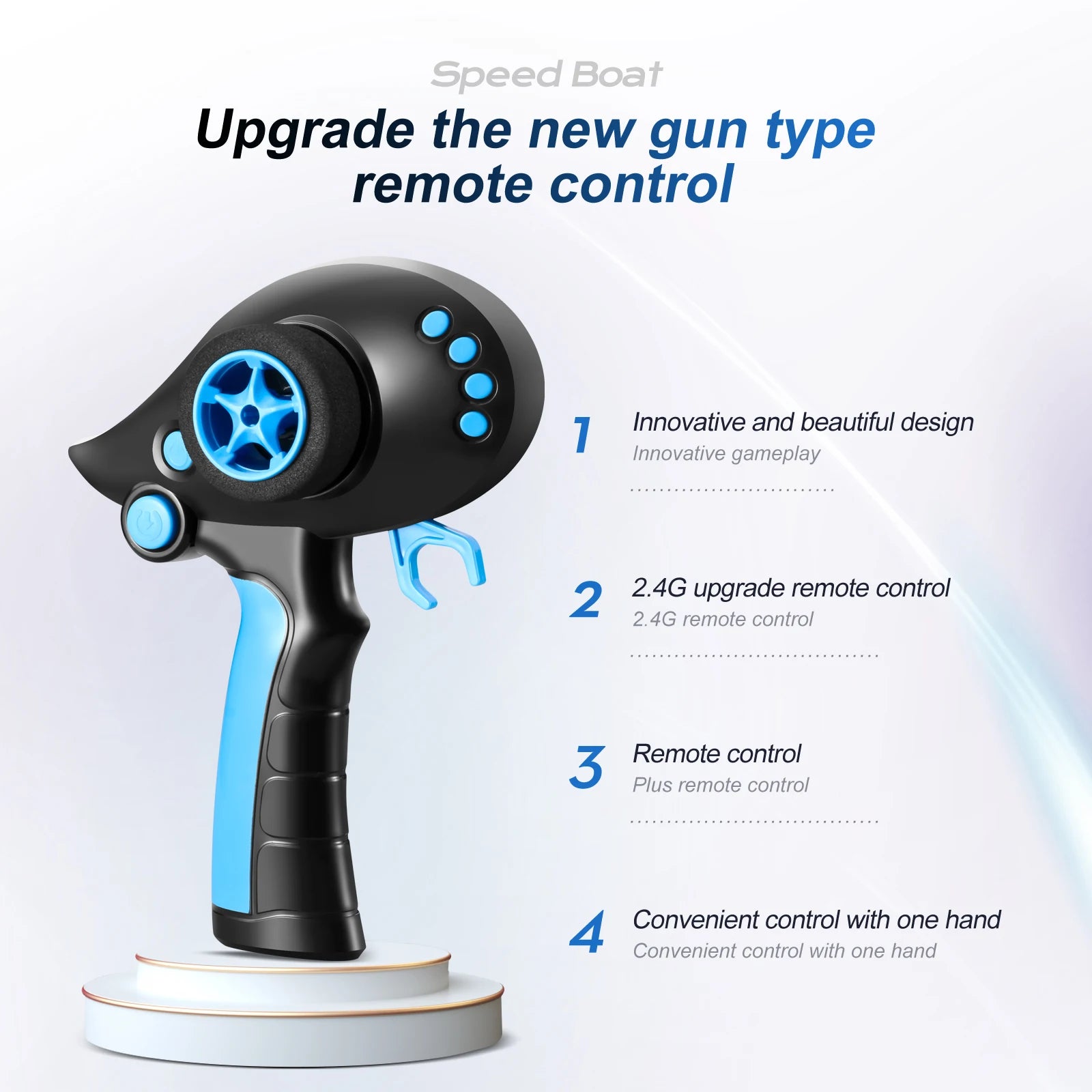 Rc Boat Large 48Cm 40Km/h High-Speed Remote Control Speedboat 2.4G Waterproof Electric Racing Ship Water Toys for Boys