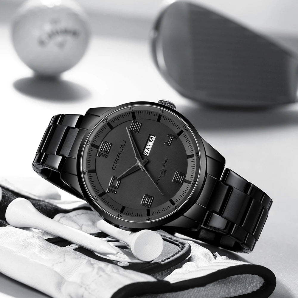Men Luxury Watches Stainless Steel Quartz Auto Date Clock with Luminous Hands Relogio Masculino