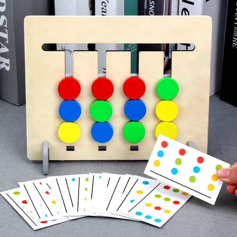 Montessori Wooden Toys Double-sided Matching Games for Kids 2 3 4 Years Logic Thinking Training Activity Board Baby Wooden Toys