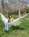286*140cm Hammock Large Brazilian Macrame Fringe Double Deluxe Hammock Swing 2 Person Net Chair Outdoor Hanging Hammock Swings