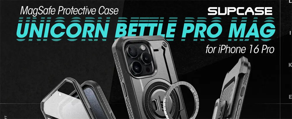 For iPhone 16 Pro Case 6.3“ 2024 UB Pro Mag Full Body Rugged Phone Case with Built-in Screen Protector Kickstand