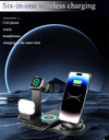 5 In 1 Wireless Charger Stand Pad For iPhone 15 14 13 Apple Watch Airpods Desk Phone Chargers Fast Charging Dock Station
