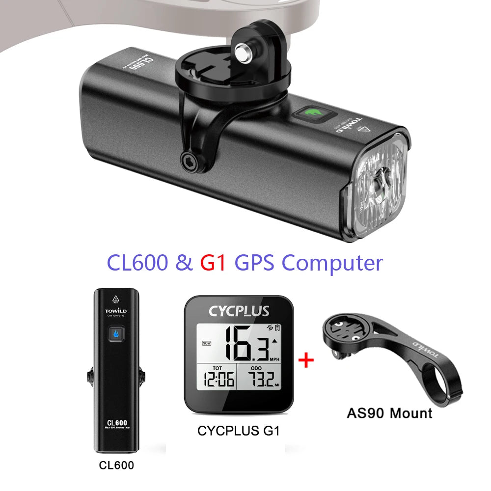 CL600S Bike Light Front Lamp 600 lumens USB Rechargeable LED 2600mAh Bicycle Light IPX6 Waterproof MTB Bicycle headlights
