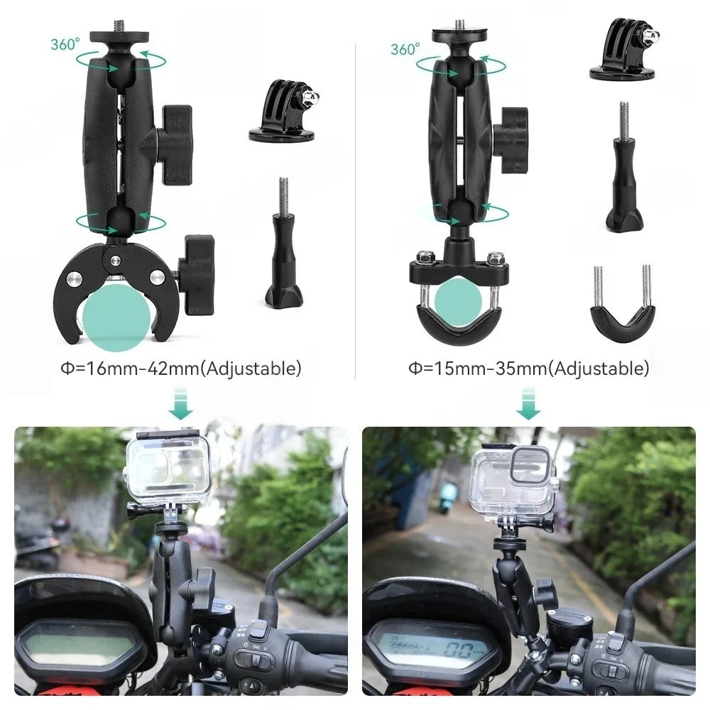 Action Camera Bicycle Motorcycle Handlebar Mount Selfie Stick Bracket