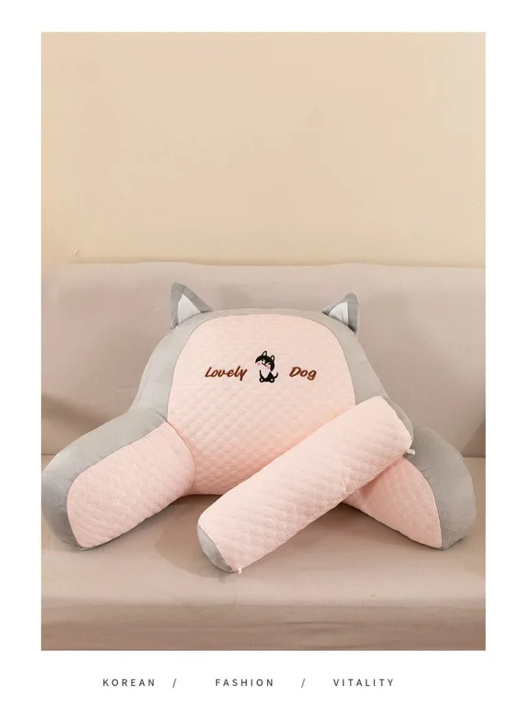 Kawaii Capybara Plush Pillow Cartoon Soft Stuffed Cute Large Backrest Cushion Lumbar Support Pillow Reading Pillow Soft Cushion