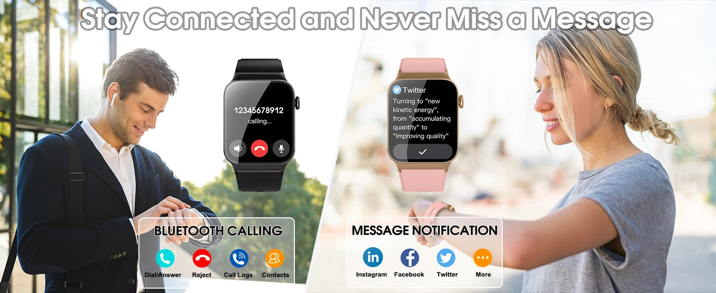 Smart Watch Sports Fitness Watch Smart Watch for Men Women  Watch Pedometer IP68 Waterproof 110+ Sports Modes