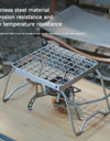 Camping Folding Barbecue Rack Outdoor Picnic BBQ Small Table Charcoal Oven Stainless Steel Mesh Mini Stove Burning Table