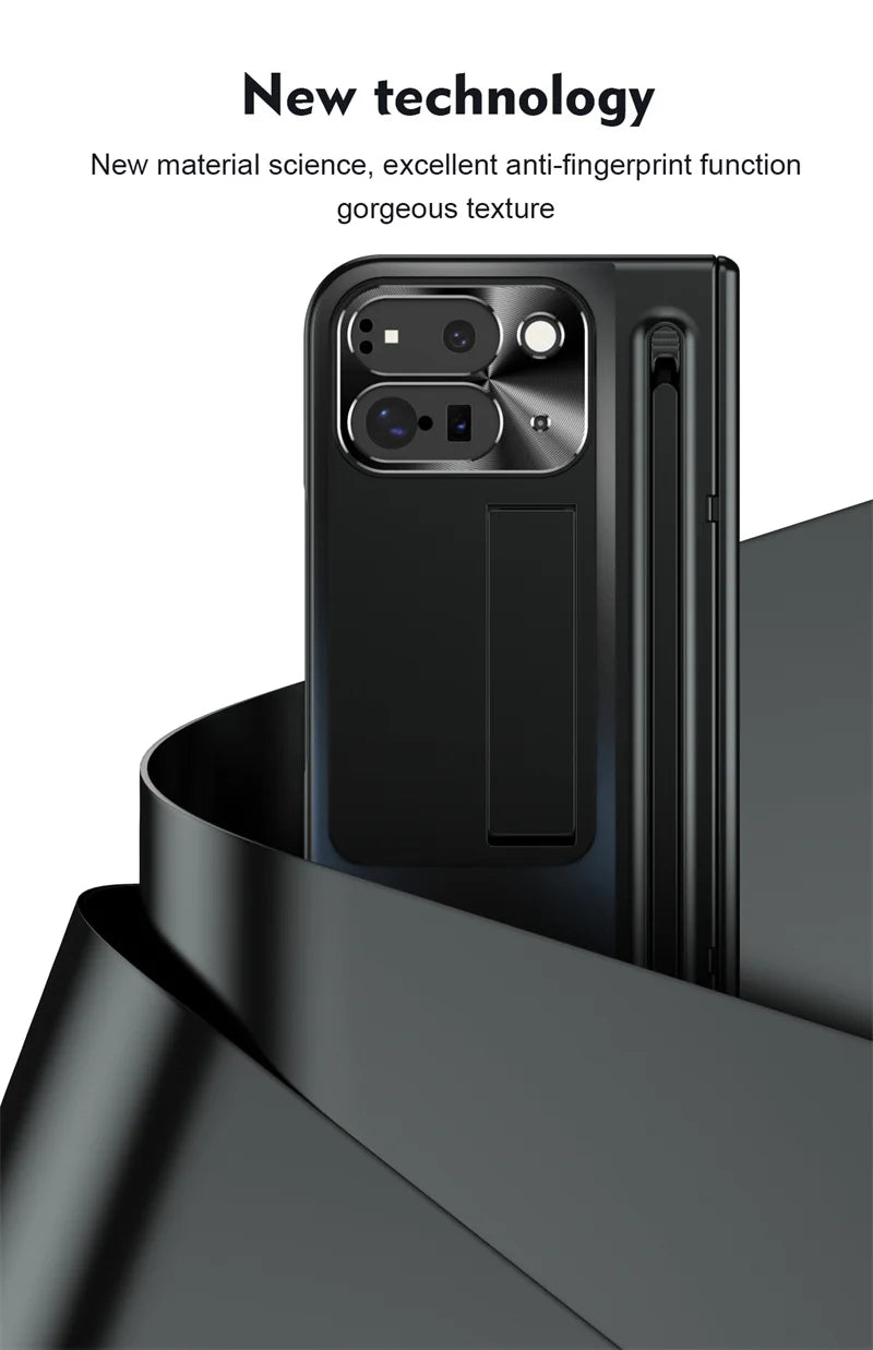 Electroplated Frosted lens Protection Tempered Glass Film Phone Case for Google Pixel 9 Pro Folding Hinge Phone Case