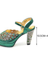 Style Matching Bag and Shoes Set Italian Women Design Shoes Matching Bag Decorated with Rhinestone Luxury Pumps Women