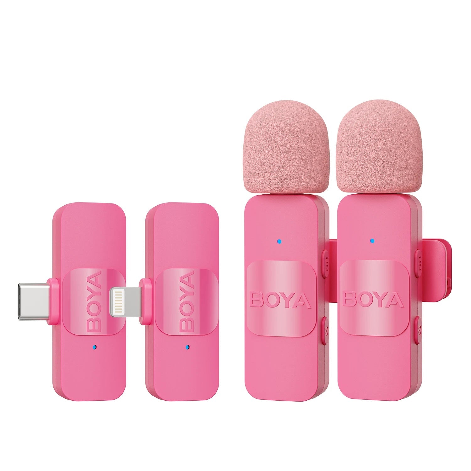 BY-V2-P Wireless Lavalier Microphone Portable Audio Video Recording Mini Mic for iPhone Android Vlog Gaming Phone Mic