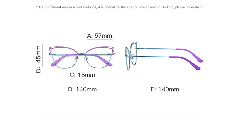 Blue light glasses Prescription  Lenses Women's  cat eye  Reading Customizable Myopia Hyperopia