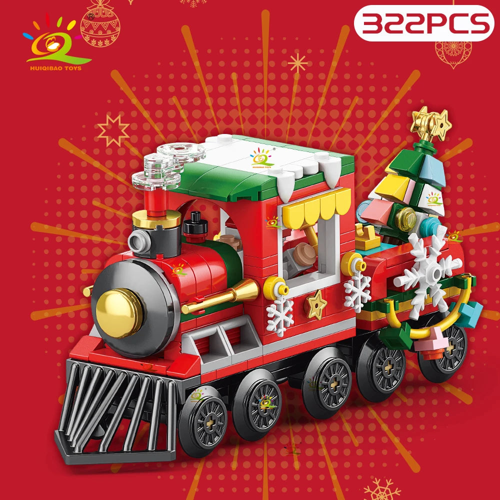Christmas Tree Gingerbread Cafe Model Building Block DIY Elk Snowman Train Bricks Ornament Toys for  Adult Gift