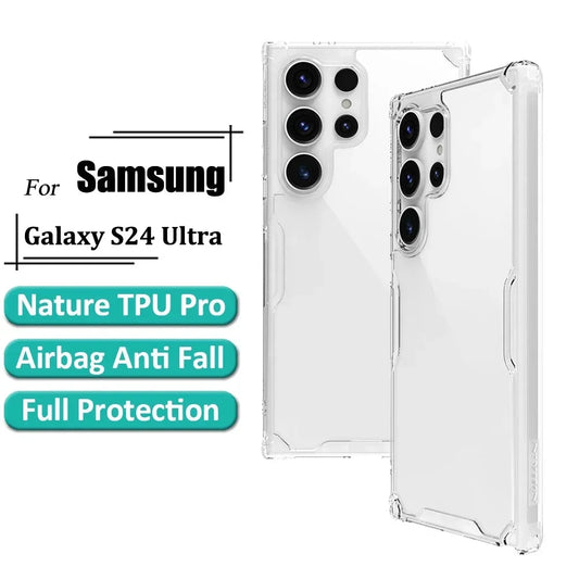 Nature Pro For Samsung Galaxy S24 Ultra Case Ultra Thin Luxury Soft TPU Transparent Airbag Shockproof Back Cover