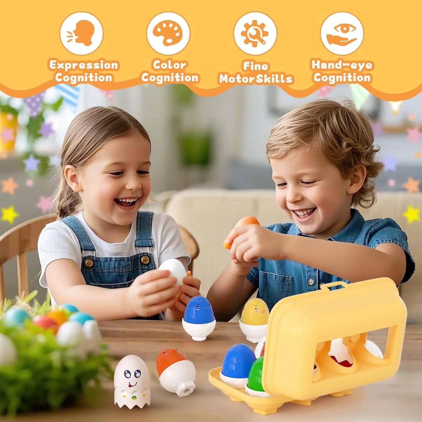 Eggs Toy 3D Puzzle Montessori Learning Education Math Toys Shape Match Smart Game For  Educational Easter Gifts