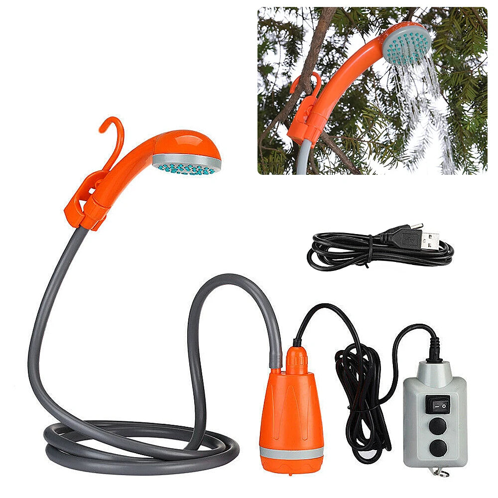 Rechargeable Portable Camping Shower Pump with Handheld Shower Head