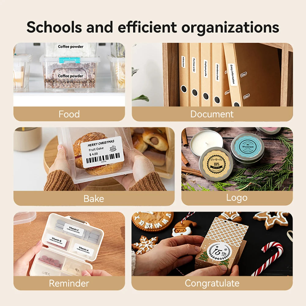 B21 / B1 Thermal Label Printer, Bluetooth Wireless Sticker Maker 20–50mm, Portable Inkless Barcode Label Printer for Clothing & Jewelry