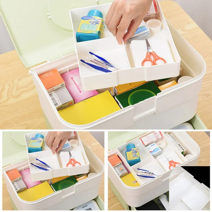 Large Capacity Family Medicine Organizer Box Portable First Aid Kit Medicine Storage Boxes Organizers Plastic Organizing Home