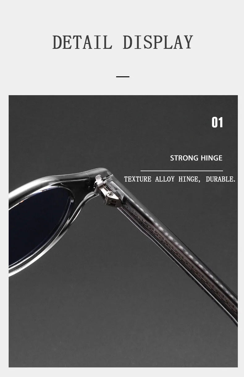 Vintage Oval Acetate Sunglasses With UV400 Protection