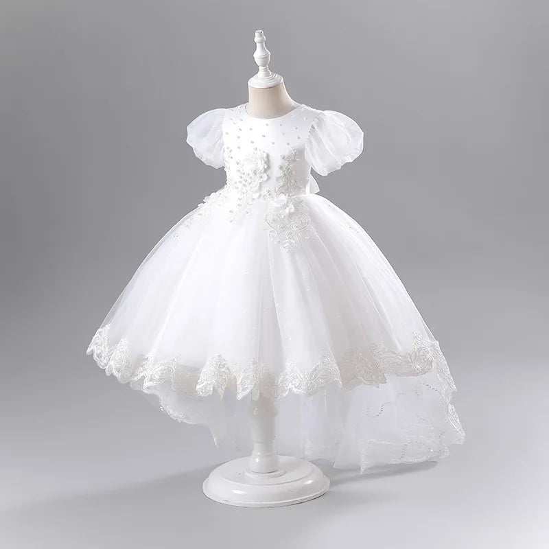 Princess Dress for Girls Elegant Long Tulle Gown  Flower Girl Wedding Dress, Birthday Party Gown, Pageant Costume