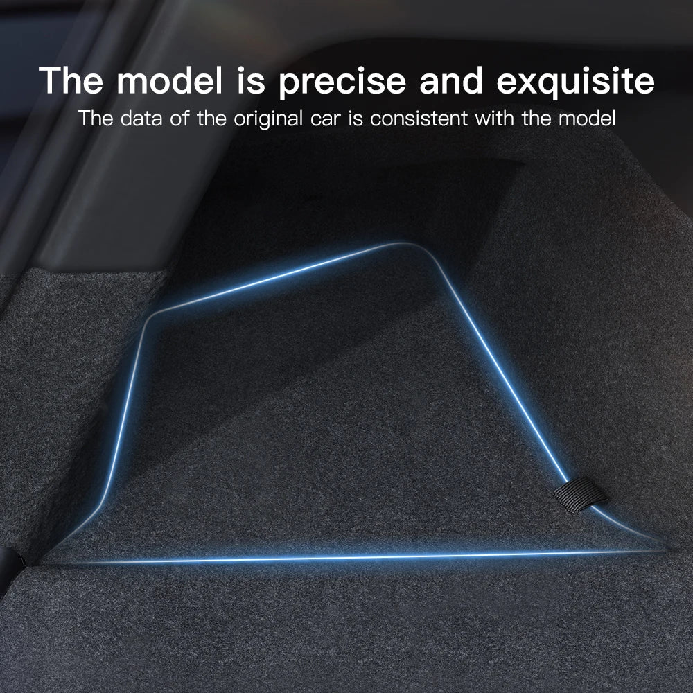 Trunk Side Storage Box Organizer for Tesla Model YL Flocking TPE Partition Storage Bin