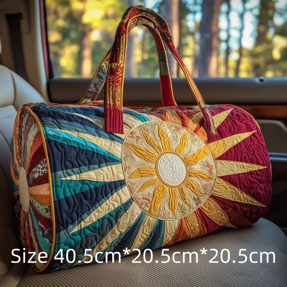 Hot Sale 3D Quilted Bag for Women Colorful Sun Pattern Travel Tote Bag Desert Cactus Forest Print Weekender Overnight Beach Bag